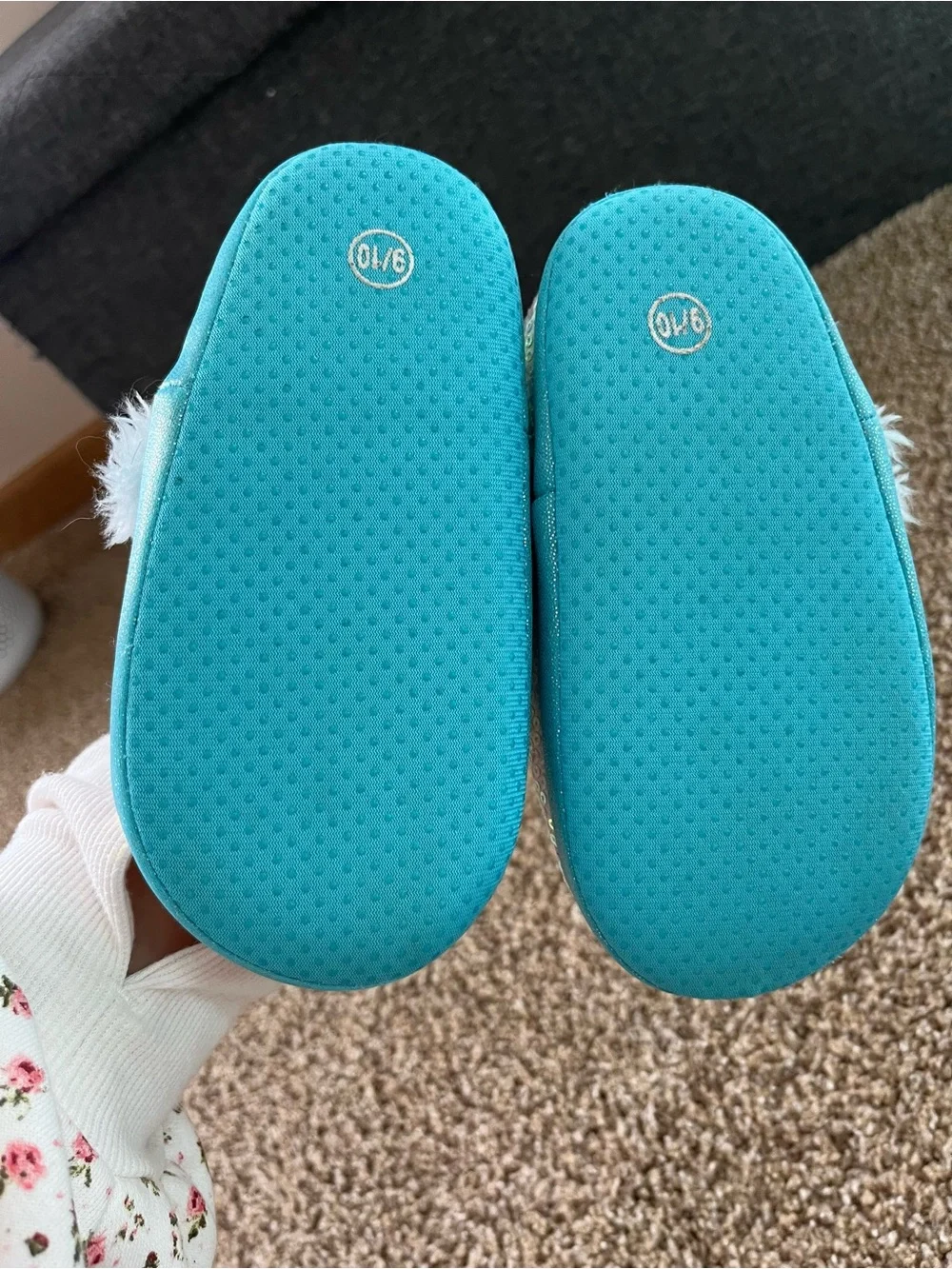 Disney Frozen Light Blue Sequin Girls Slippers